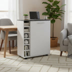 Bar Cart with Integrated Wine Storage,Spacious Cabinet and Smooth Rollers