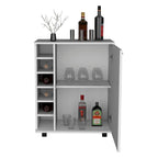 Bar Cart with Integrated Wine Storage,Spacious Cabinet and Smooth Rollers