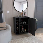 Bar Cart with Integrated Wine Storage,Spacious Cabinet and Smooth Rollers