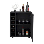 Bar Cart with Integrated Wine Storage,Spacious Cabinet and Smooth Rollers