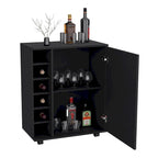 Bar Cart with Integrated Wine Storage,Spacious Cabinet and Smooth Rollers