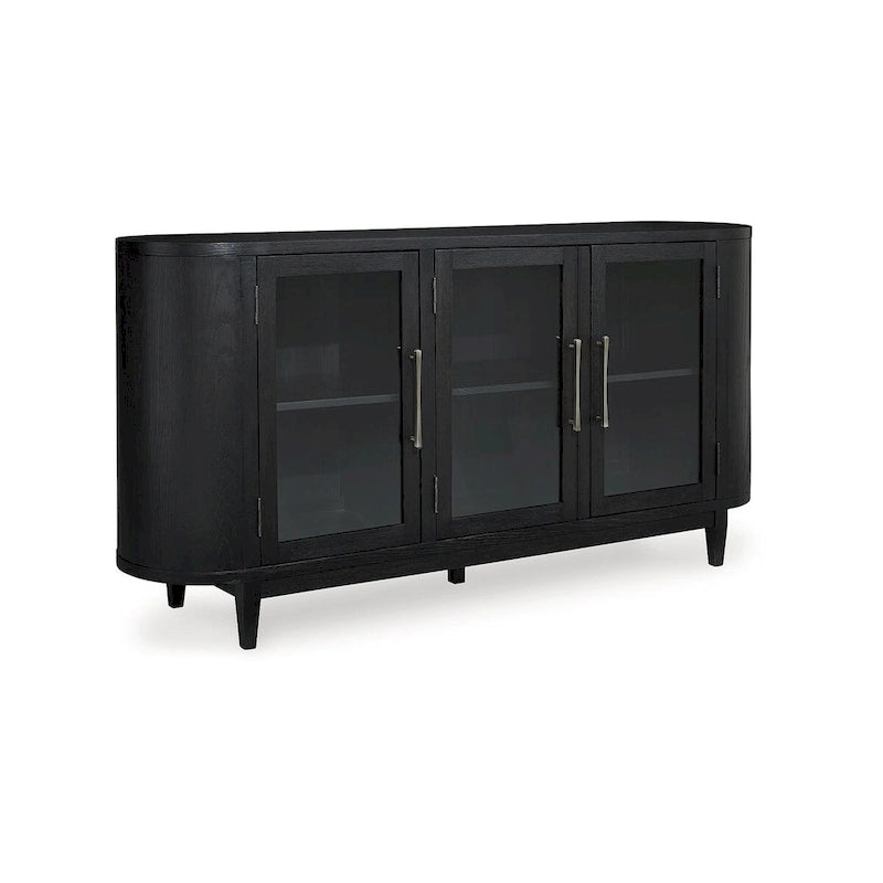 Black/Gray Two-Tone Sideboard — W 74.13 x D 17.13 x H 35.13