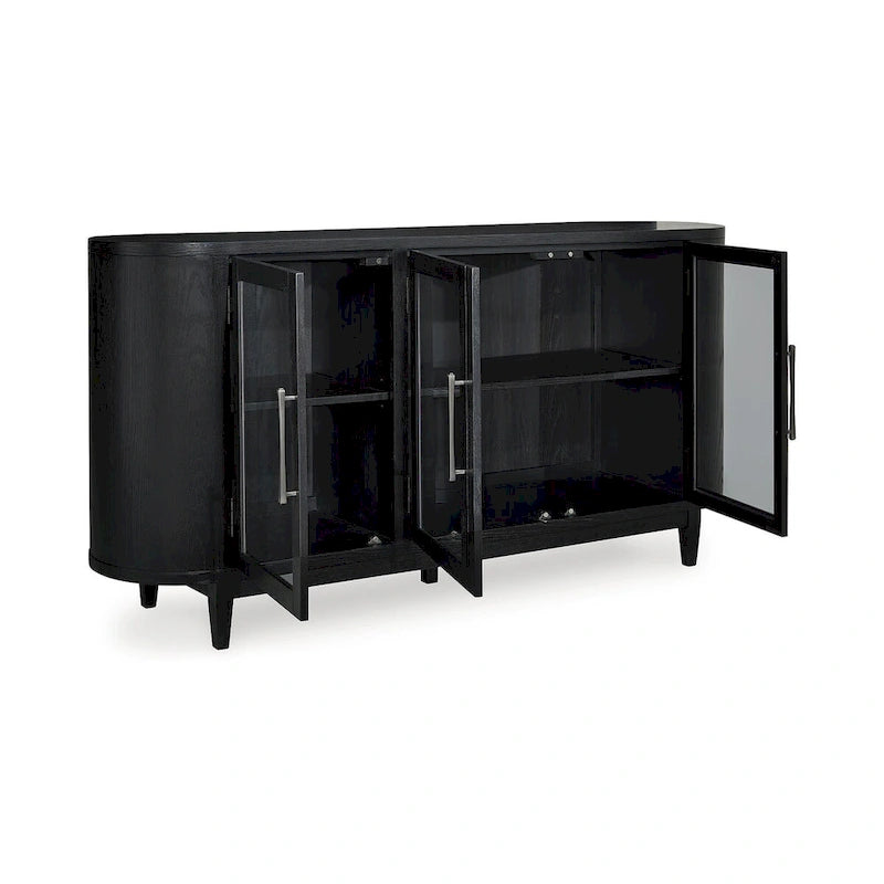 Black/Gray Two-Tone Sideboard — W 74.13 x D 17.13 x H 35.13