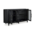 Black/Gray Two-Tone Sideboard — W 74.13 x D 17.13 x H 35.13