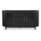 Black/Gray Two-Tone Sideboard — W 74.13 x D 17.13 x H 35.13