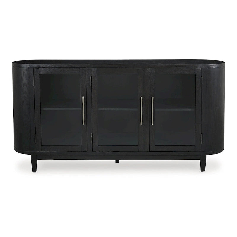 Black/Gray Two-Tone Sideboard — W 74.13 x D 17.13 x H 35.13