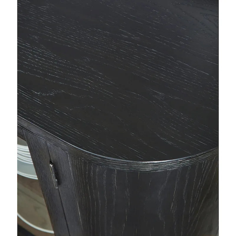 Black/Gray Two-Tone Sideboard — W 74.13 x D 17.13 x H 35.13