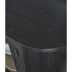 Black/Gray Two-Tone Sideboard — W 74.13 x D 17.13 x H 35.13
