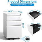 3 Drawer Mobile File Cabinet