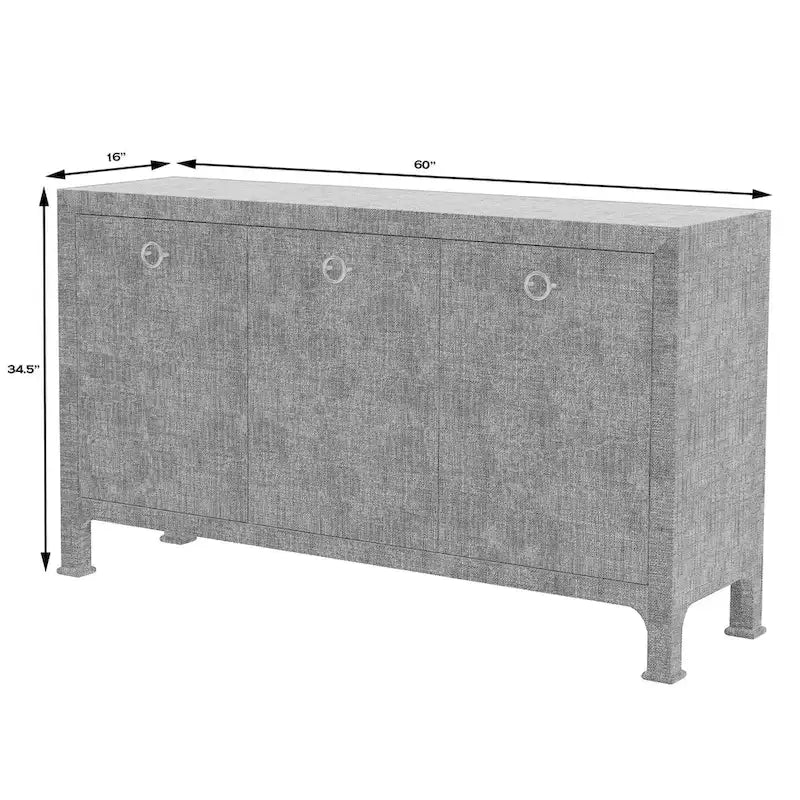 3-Door Raffia 60 Sideboard