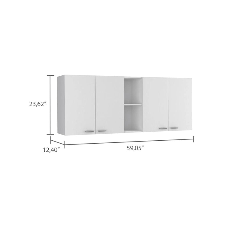 Wall Cabinet: Double-door design with a white finish—high-quality and durable.