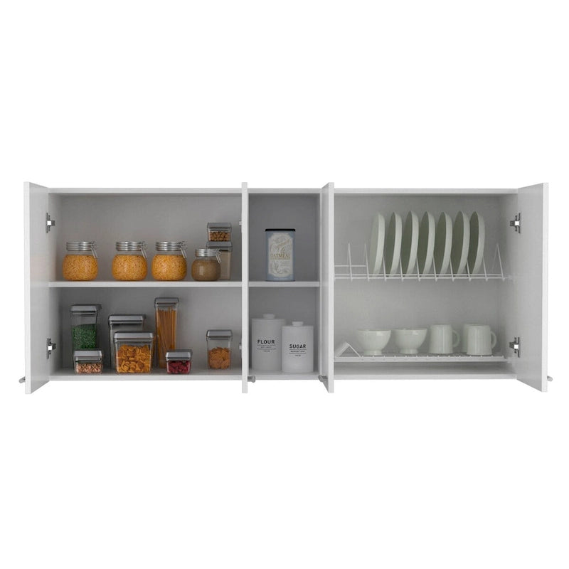 Wall Cabinet: Double-door design with a white finish—high-quality and durable.
