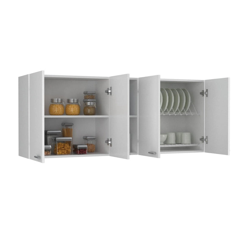 Wall Cabinet: Double-door design with a white finish—high-quality and durable.
