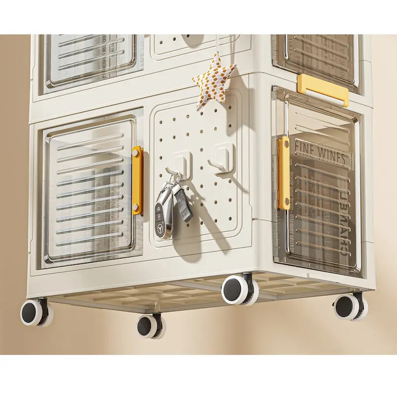 4-Tier Rolling Storage bookcase with Wheels for Living room, Office