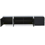 White & Black Contemporary Rectangle Design TV Stand - 74.8W x 13.7D x 17.7H