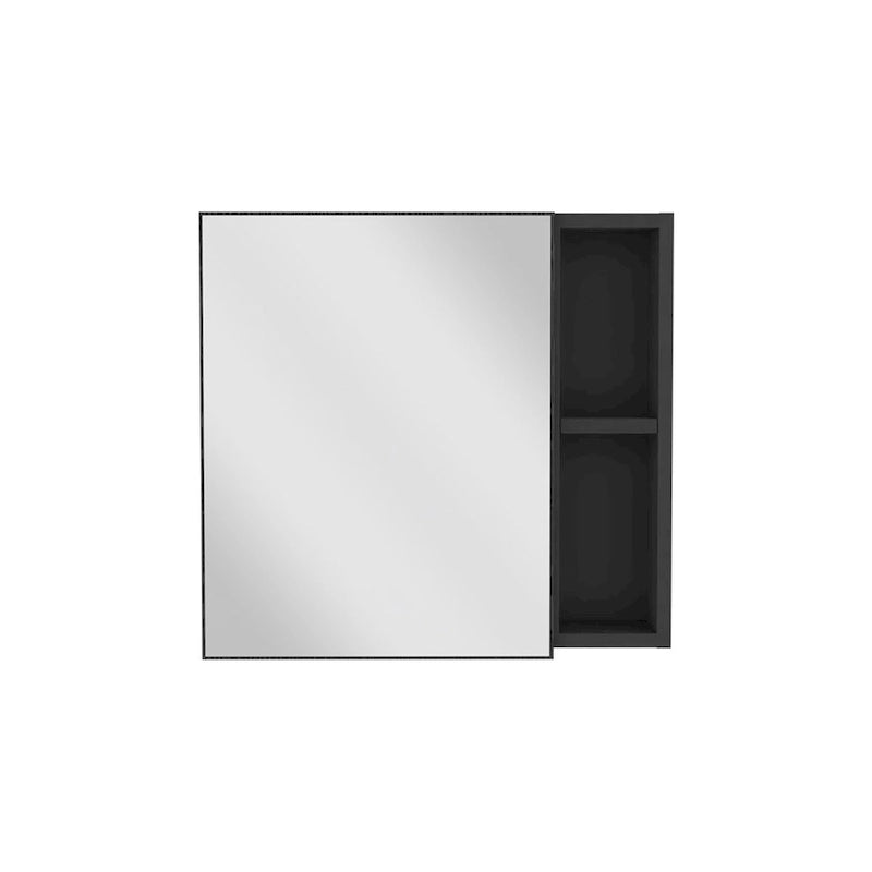 Medicine Cabinet, Three Internal Shelves, Single Door, Two External Shelves, Black Wengue Finish