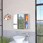 Armoire à pharmacie, trois étagères intérieures, porte simple, deux étagères extérieures, finition Wengé noir