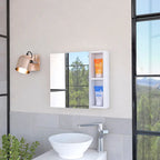 Armoire à pharmacie, trois étagères intérieures, porte simple, deux étagères extérieures, finition Wengé noir