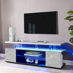 Center Media Storage Console Table with Large Side Cabinet for Living Room - 63.00L * 16W * 21H