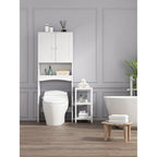 White Over-the-Toilet Storage Cabinet with Shelves