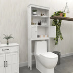 Over The Toilet Bathroom Cabinet with 2 Doors,Wood Storage Organizer Cabinet