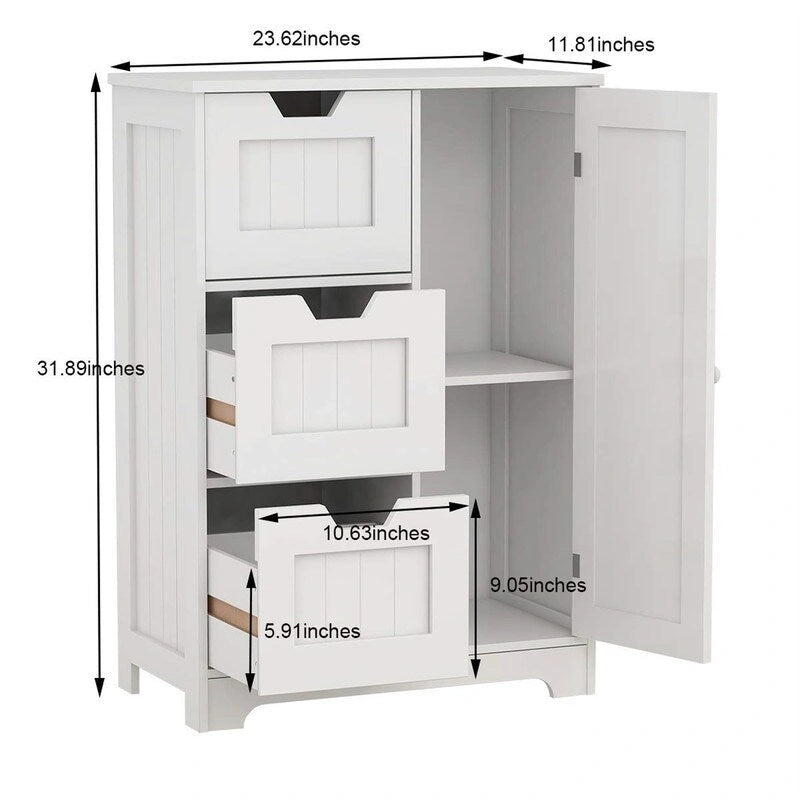 Bathroom Storage Cabinet - 11.81D x 23.62W x 31.89H
