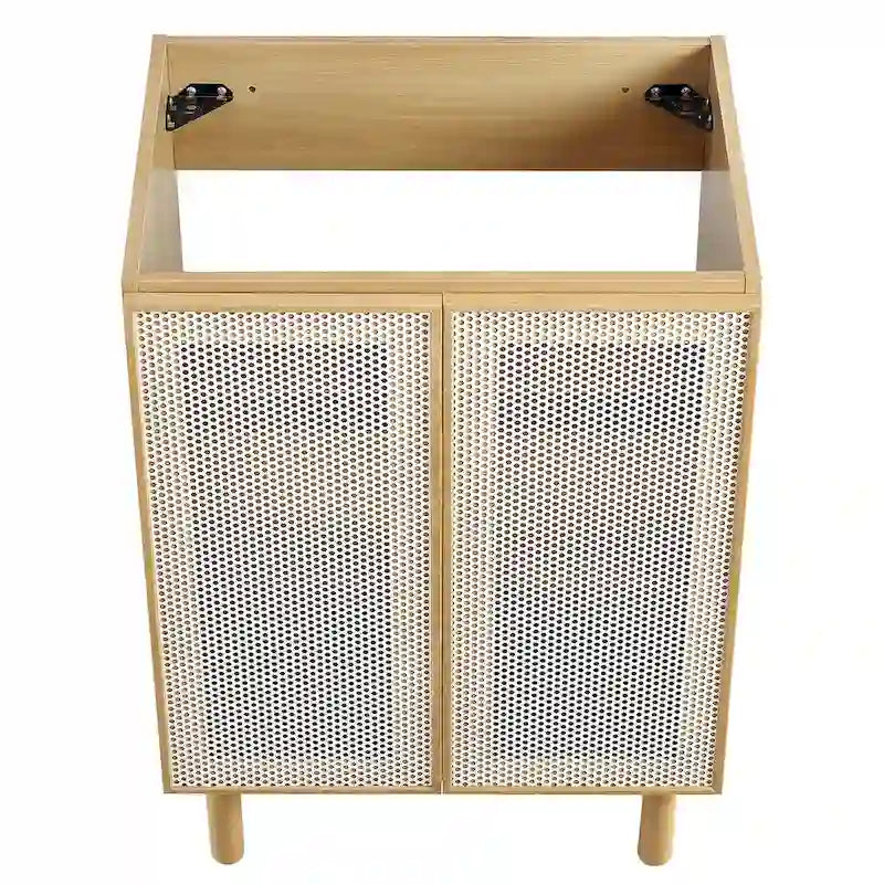 24 Perforated Metal Bathroom Vanity Cabinet (Sink Basin Not Included)