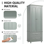 Tall Storage Cabinet with Two Drawers for Bathroom/Office, Grey
