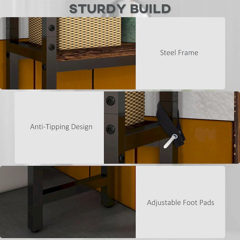 Industrial Over The Toilet Storage Cabinet with Double Door Cupboard and Adjustable Shelf