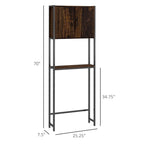 Industrial Over The Toilet Storage Cabinet with Double Door Cupboard and Adjustable Shelf