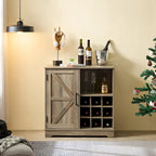 Farmhouse Sideboard Cabinet with Wine Rack, Drawer & Adjustable Shelves