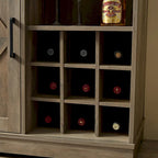 Farmhouse Sideboard Cabinet with Wine Rack, Drawer & Adjustable Shelves