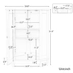 Triangle Corner Bathroom Storage Cabinet with Adjustable Shelf