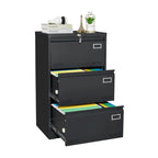 Filing Cabinet Lateral File Cabinet 3 Drawer,Locking Metal File Cabinets Three Drawer, Office Filing Cabinet with Lock Drawers