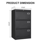 Filing Cabinet Lateral File Cabinet 3 Drawer,Locking Metal File Cabinets Three Drawer, Office Filing Cabinet with Lock Drawers