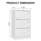 Filing Cabinet Lateral File Cabinet 3 Drawer,Locking Metal File Cabinets Three Drawer, Office Filing Cabinet with Lock Drawers