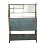 Heavily Distressed Metal Cabinet with Slatted Shelves